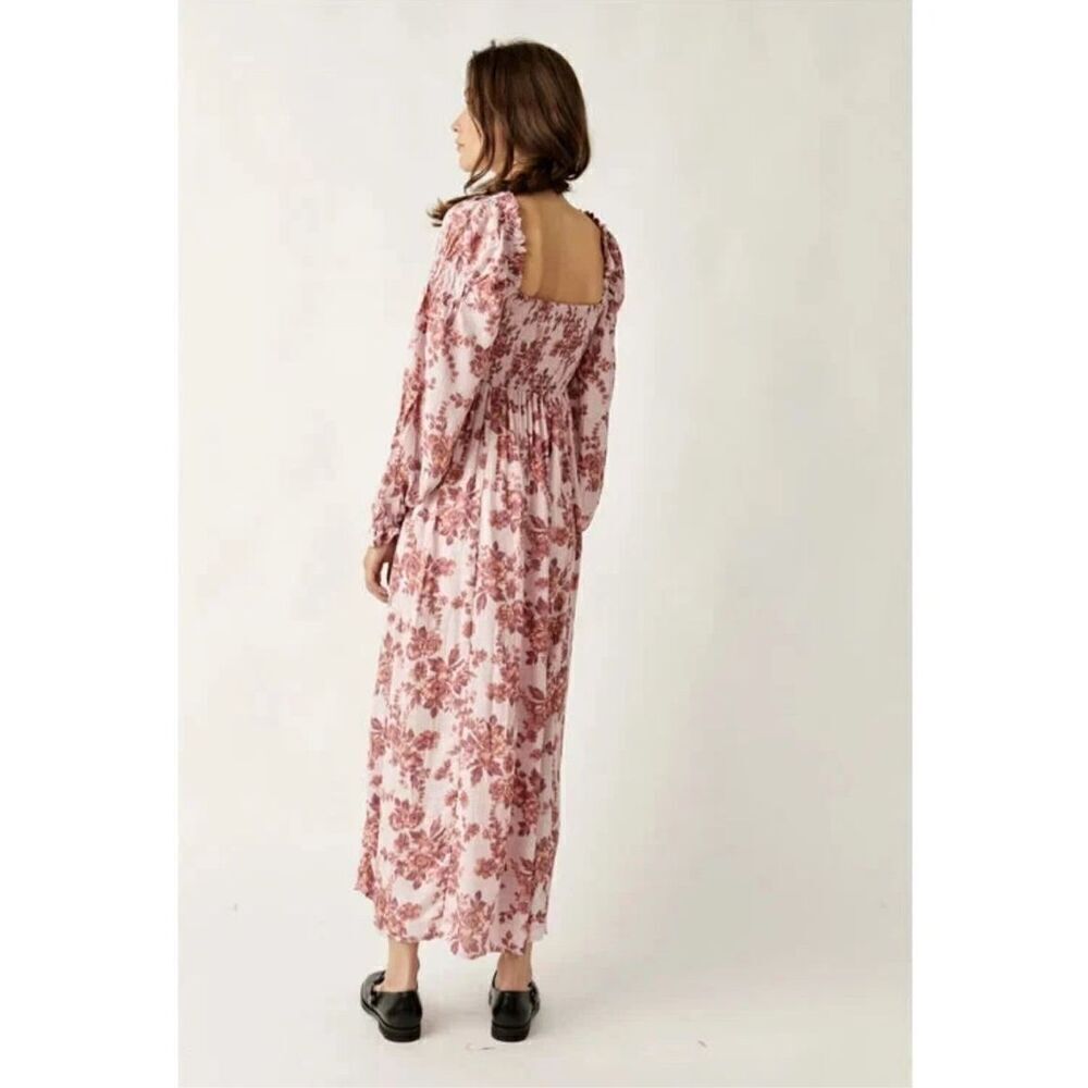 Free People Jaymes Floral Print Long Midi Dress Size XS PrairieCore Cottagecore - Picture 3 of 9